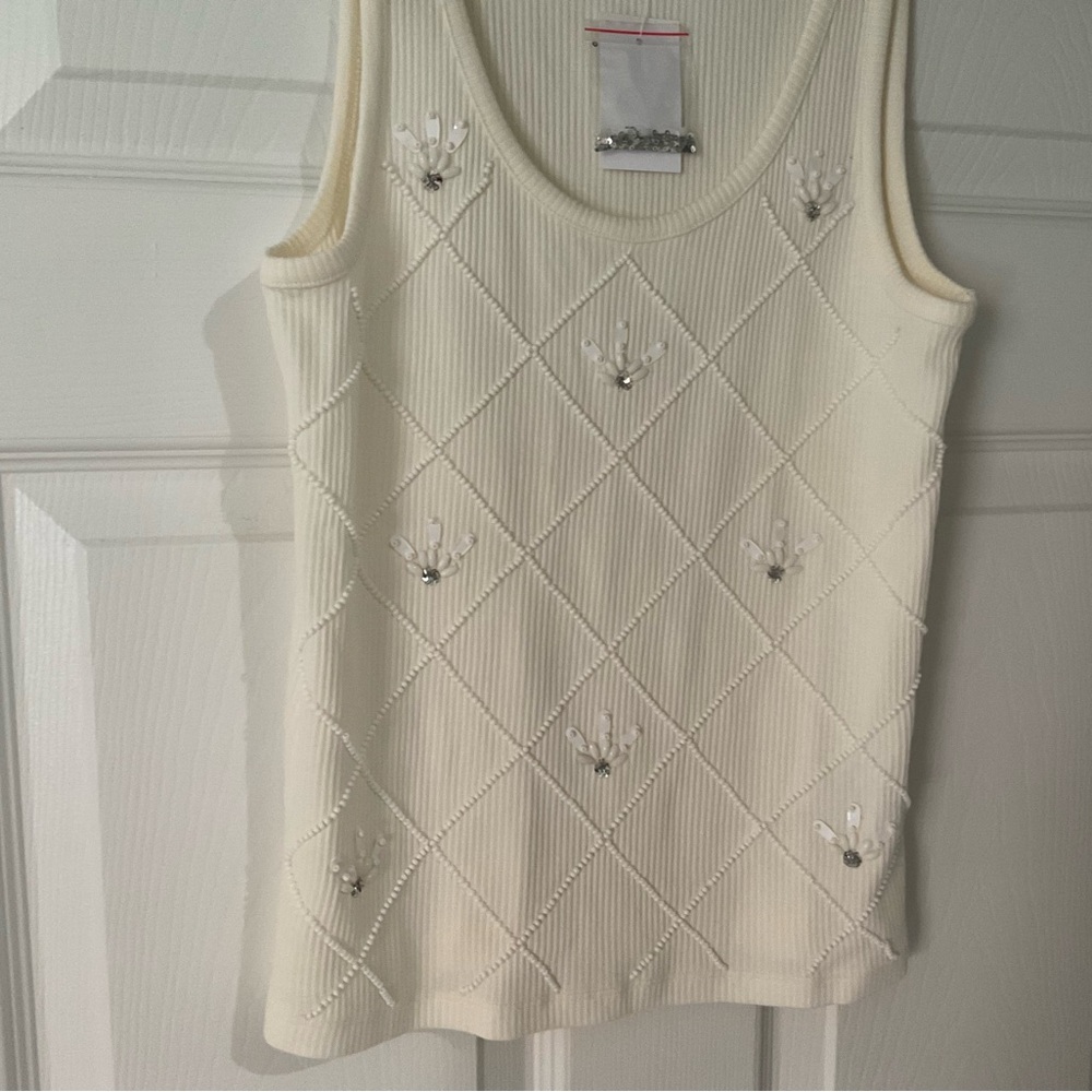 Elegant Cream Sleeveless Top